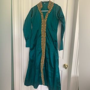 Teal color New long top Lehenga suit medium/large